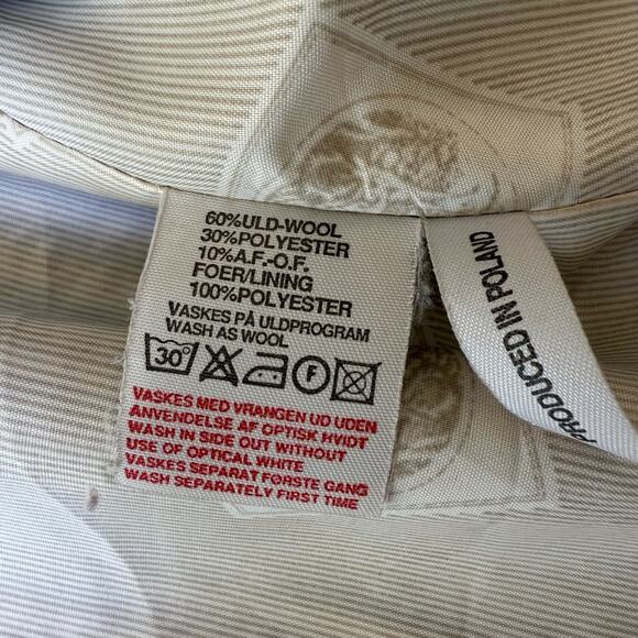 Vintage Choise Tweed Double Breasted Blazer Faux Suede Trim Wood Buttons Size 8 - Picture 12 of 13